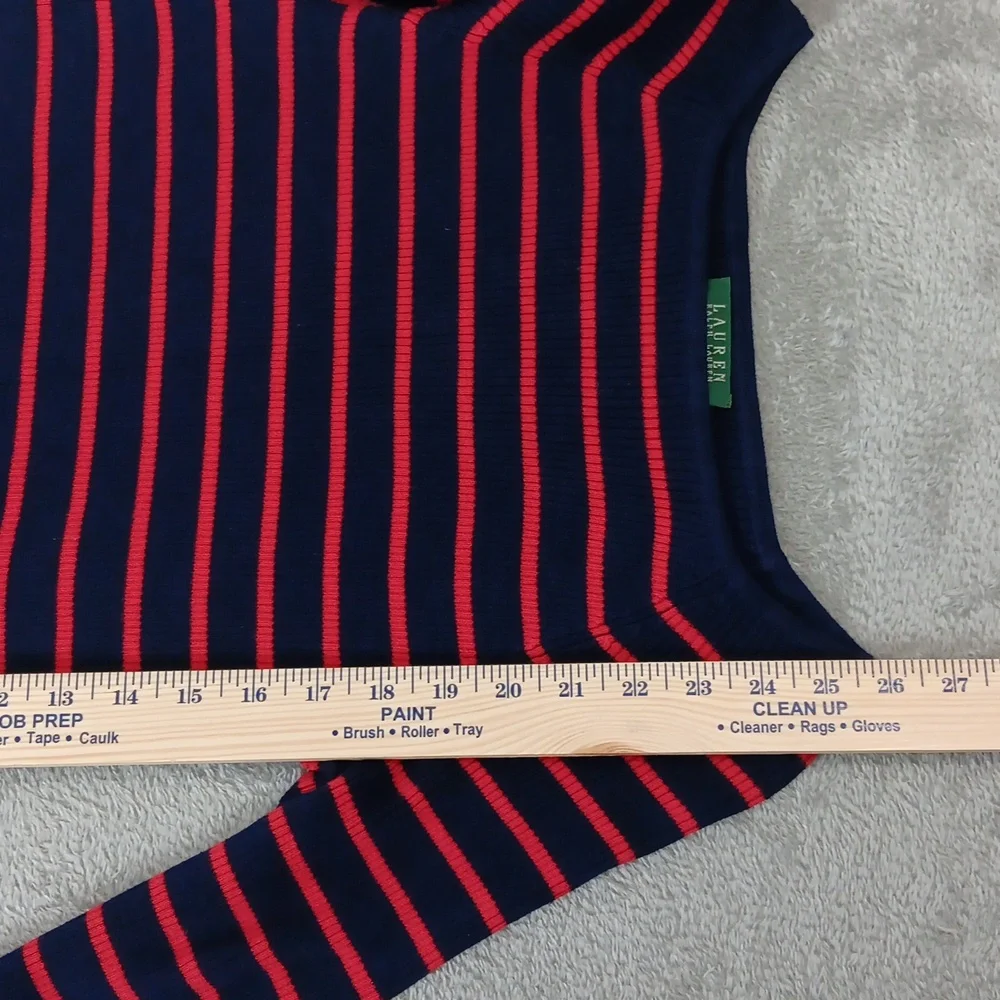 Lauren Ralph Lauren Petites Navy Blue & Red 3/4‎ Sleeve Sweater Women's Size P/S